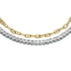 Pulsera tenis Heritage D-Link Glitz de acero inoxidable en dos tonos