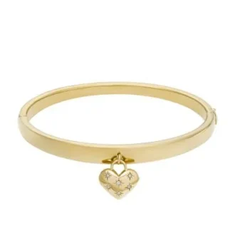 Pulsera tipo esclava con corazón de acero inoxidable dorado Sadie All My Love