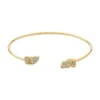 Pulsera tipo esclava Sutton Pavé Butterfly en acero inoxidable dorado
