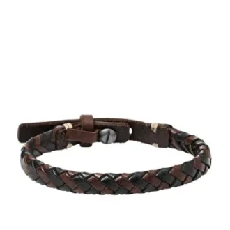 Pulsera trenzada informal vintage Bronson Marrón y negro