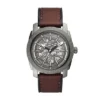 Reloj automático con correa de cuero marrón LiteHide™ Reloj automático con correa de cuero marrón LiteHide™