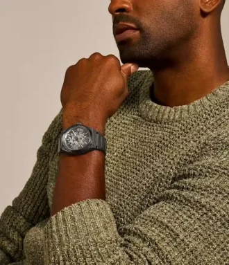 Reloj automático Everett de acero inoxidable ahumado
