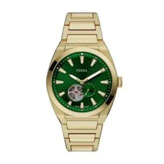Reloj automático Everett de acero inoxidable dorado
