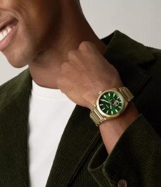 Reloj automático Everett de acero inoxidable dorado