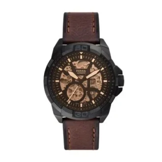 Reloj Bronson automático con correa de cuero marrón LiteHide™