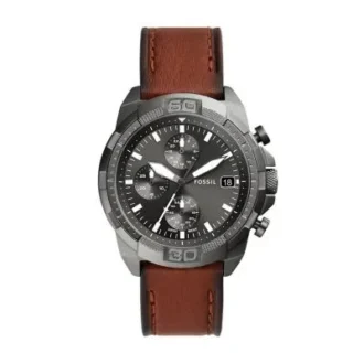 Reloj Bronson Chronograph marrón con correa de piel LiteHide™