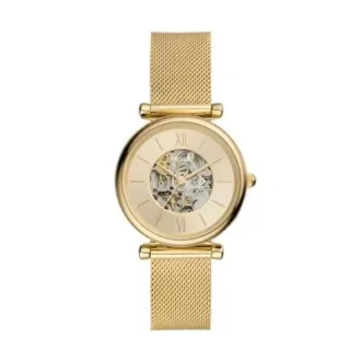 Reloj Carlie automático con correa de malla de acero inoxidable dorado Reloj Carlie automático con correa de malla de acero inoxidable dorado