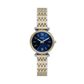 Reloj Carlie de acero inoxidable bicolor con tres agujas