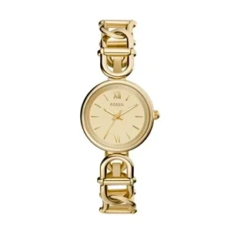 Reloj Carlie de acero inoxidable dorado con tres agujas
