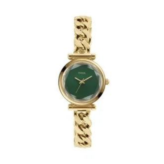 Reloj Carlie de acero inoxidable dorado con tres agujas