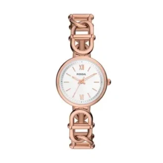 Reloj Carlie de acero inoxidable tono oro rosa con tres agujas