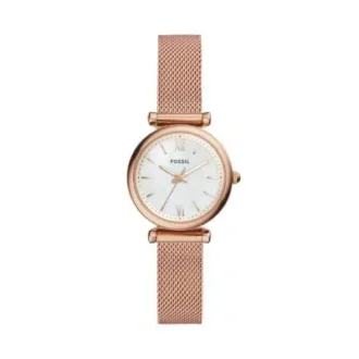 Reloj Carlie de acero inoxidable tono oro rosa con tres agujas