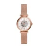 Reloj Carlie Mini automático con malla de acero inoxidable en tono oro rosa Reloj Carlie Mini automático con malla de acero inoxidable en tono oro rosa