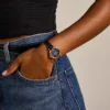 Reloj Carlie Mini de tres agujas con correa de cuero negro Reloj Carlie Mini de tres agujas con correa de cuero negro
