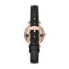 Reloj Carlie Mini de tres agujas con correa de cuero negro Reloj Carlie Mini de tres agujas con correa de cuero negro