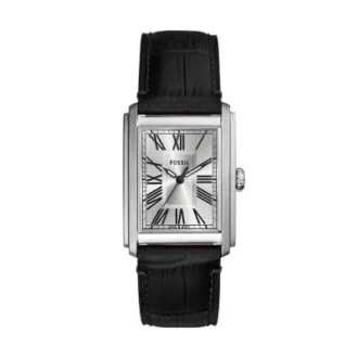Reloj Carraway de tres agujas con correa de piel de cocodrilo negra