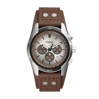 Reloj cronógrafo Coachman de cuero marrón