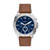 Reloj cronógrafo Privateer con correa de cuero marrón