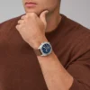 Reloj cronógrafo Privateer con correa de cuero marrón