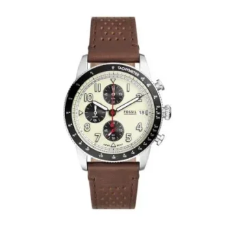 Reloj cronógrafo Sport Tourer de cuero marrón