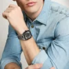 Reloj Crosby de acero inoxidable con tres agujas y fecha