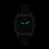 Reloj Crosby de tres agujas con correa de cuero marrón