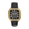 Reloj Crosby de tres agujas con correa de cuero negro