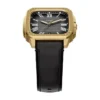 Reloj Crosby de tres agujas con correa de cuero negro