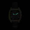Reloj Crosby de tres agujas con correa de cuero negro