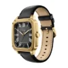Reloj Crosby de tres agujas con correa de cuero negro
