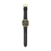 Reloj Crosby de tres agujas con correa de cuero negro