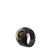 Reloj de acero inoxidable negro con dos agujas y pavé Reloj de acero inoxidable negro con dos agujas y pavé