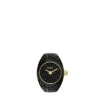 Reloj de acero inoxidable negro con dos agujas y pavé Reloj de acero inoxidable negro con dos agujas y pavé