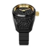 Reloj de acero inoxidable negro con dos agujas y pavé Reloj de acero inoxidable negro con dos agujas y pavé