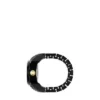 Reloj de acero inoxidable negro con dos agujas y pavé Reloj de acero inoxidable negro con dos agujas y pavé