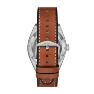 Reloj Everett automático de cuero marrón