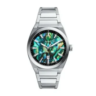 Reloj Everett de acero inoxidable con tres agujas y fecha