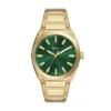 Reloj Everett de acero inoxidable dorado con tres agujas y fecha