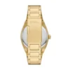 Reloj Everett de acero inoxidable dorado con tres agujas y fecha
