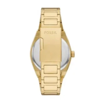 Reloj Everett de acero inoxidable dorado con tres agujas y fecha