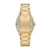 Reloj Everett de acero inoxidable dorado con tres agujas y fecha