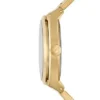 Reloj Everett de acero inoxidable dorado con tres agujas y fecha
