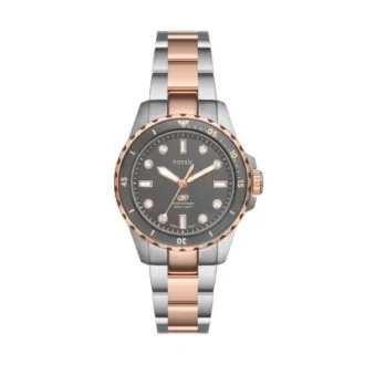 Reloj Fossil Blue Dive de acero inoxidable bicolor con tres agujas