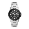 Reloj Fossil Blue Dive de acero inoxidable con tres agujas y fecha
