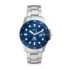 Reloj Fossil Blue Dive de acero inoxidable con tres agujas y fecha