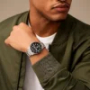 Reloj Fossil Blue Dive de acero inoxidable con tres agujas y fecha