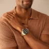 Reloj Fossil Blue GMT de acero inoxidable dorado