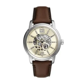 Reloj Fossil Heritage automático con correa de cuero marrón