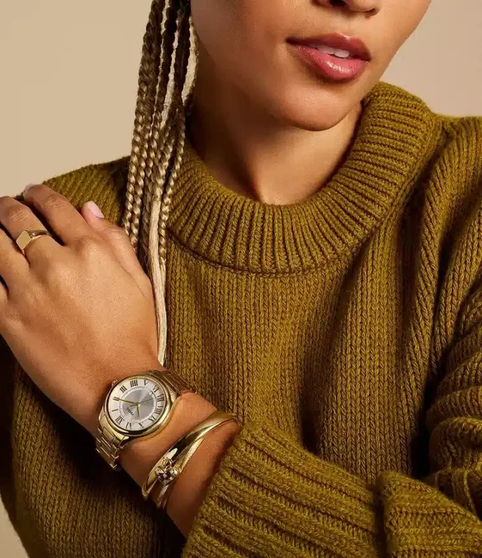 Reloj Gilmore de acero inoxidable dorado con tres agujas y fecha Reloj Gilmore de acero inoxidable dorado con tres agujas y fecha