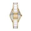 Reloj Gilmore de tres agujas con fecha, tono dorado y cerámica blanca Reloj Gilmore de tres agujas con fecha, tono dorado y cerámica blanca